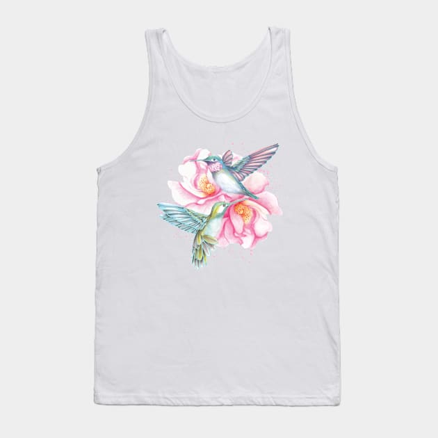 Hummingbirds on flowers Tank Top by AmandaDilworth